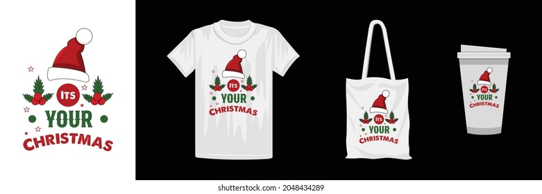 Diseño de camisetas de Navidad. Diseño de tipografía creativa.