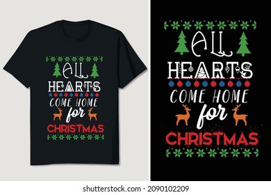 Christmas T-shirt Design Editable Vector 