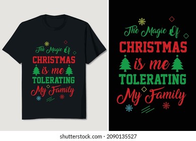 Christmas T-shirt Design Editable Vector 