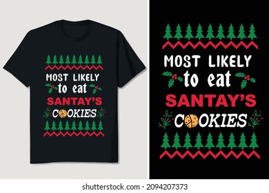 Christmas T-shirt Design Editable Vector