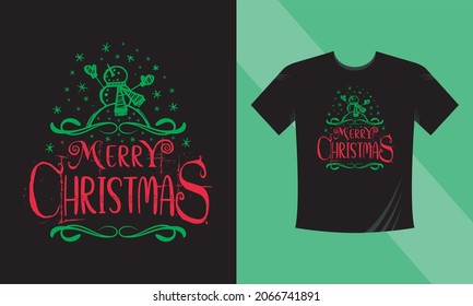 Christmas t-shirt design. Merry Christmas. Christmas. This design also can use in mugs, bags, stickers, backgrounds, and different print items.