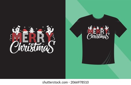 Christmas t-shirt design. Merry Christmas. This design also can use in mugs, bags, stickers, backgrounds, and different print items.