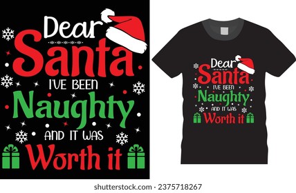 Christmas t-shirt design.  Merry Christmas T-shirts. Christmas t-shirt design ready for print fashion Santa Claus cards Christmas Tree Vector Template