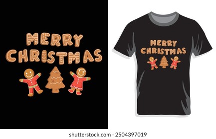 Weihnachten T-Shirt Design. Fröhliche Weihnachts-T-Shirts! Weihnachts-T-Shirt-Design bereit für Print-Mode Weihnachtsbaum mit zwei Zeichen Vektor-Vorlage.