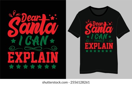 Christmas T-shirt Design on Black T-shirt