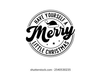 Christmas T-shirt Design, Christmas Round Sing Design, Christmas Logo