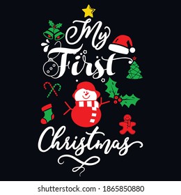 Christmas t-shirt design with Santa Claus. this design also can be used in mugs, bags, backgrounds, sticker, posters, and different print item.
