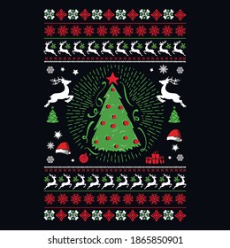 Christmas t-shirt design with Santa Claus. this design also can be used in mugs, bags, backgrounds, sticker, posters, and different print item.