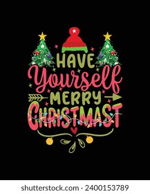  christmas t-shirt design, santa claus, holiday, fun, illustration, happy, vector, element, gift, card
