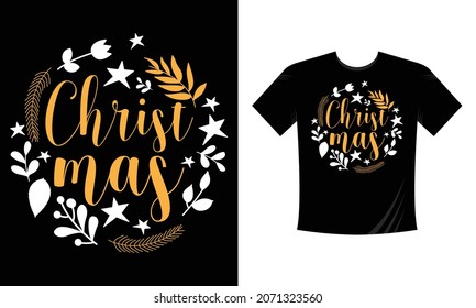 Christmas T-Shirt Design Template for Christmas Celebration. Good for Greeting card, t-shirt, mug, gifts. For Men, Women, and Baby clothes