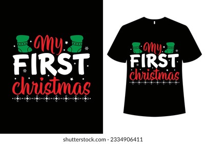 Christmas T-shirt Design Template Vector Image.