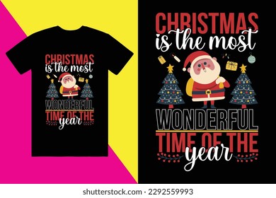 Christmas t-shirt design, trendy t-shirt design, santa t-shirt design, merry christmas t-shirt