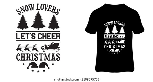 Christmas t-shirt design. Christmas typography, lettering, and print template.