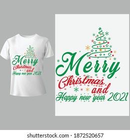 Christmas Tshirt Design With Vector