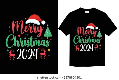 Christmas t-shirt design vector graphic template