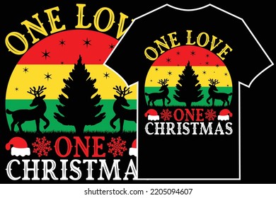 Christmas T-shirt Design Vector. One love one Christmas t-shirt design.
