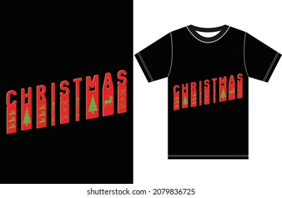 Diseño de camisetas de Navidad. Diseño navideño vectorial. Camiseta de Navidad de tipografía.