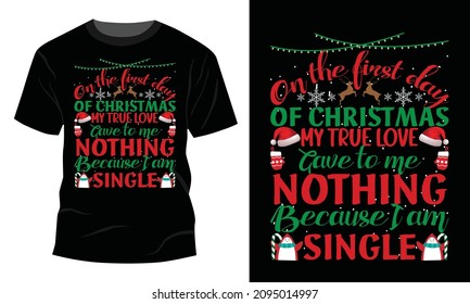 Christmas T-shirt Design, Vintages T-shirt, Vector, Christmas Tree, Happy Christmas Day Gift