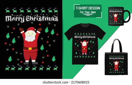 Christmas T-shirt Lettering Quote, Christmas T-shirt Design, typography vector a mug, and funny Christmas ready for print
