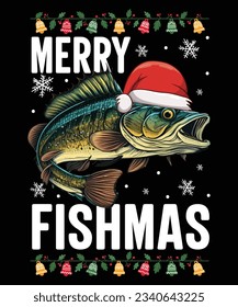 Christmas t-shirt, Merry Christmas t-shirt, Fishmas t-shirt