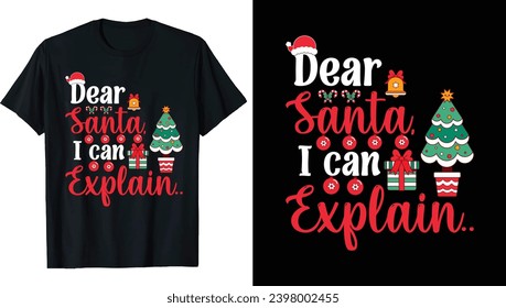 Christmas t-shirt, Merry Christmas t-shirt, Funny Christmas t-shirt, ready for print fashion Santa Claus cards Christmas Tree Vector Template svg