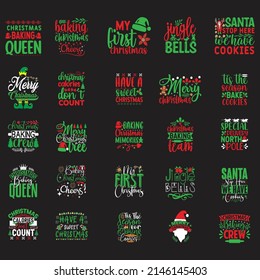 Christmas T-shirt And SVG Design Bundle, vector File.