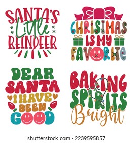 Christmas T-shirt And SVG Design Bundle, Christmas Retro SVG Quotes Design t shirt Bundle, Vector EPS Editable Files, can you download this Design Bundle.