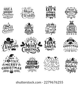 Christmas T-shirt And SVG Design Bundle. Christmas SVG Quotes T shirt Design Bundle, Vector EPS Editable Files, Can You Download This File