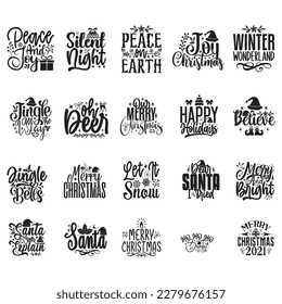 Christmas T-shirt And SVG Design Bundle.Christmas Vector EPS Editable File Bundle, can you download this bundle.