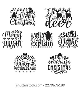 Christmas T-shirt And SVG Design Bundle.Christmas Vector EPS Editable File Bundle, can you download this bundle.