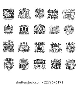 Christmas T-shirt And SVG Design Bundle.Christmas Vector EPS Editable File Bundle, can you download this bundle.