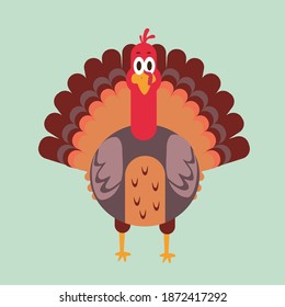 Christmas turkey. Front view of turkey figure
for holidays.