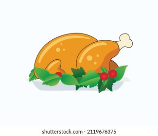 pavo de Navidad. ilustración vectorial plana aislada