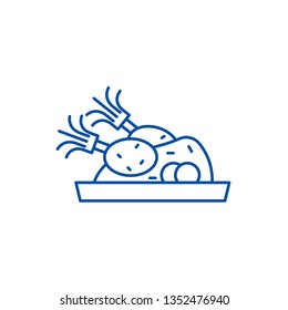 Christmas turkey line icon concept. Christmas turkey flat  vector symbol, sign, outline illustration.