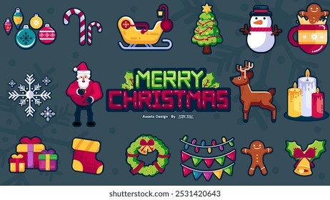 christmas tvector illustration flat design. For decorating during the Christmas season.  