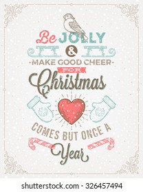 Christmas type design with holidays decoration