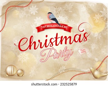 Christmas type design with snowflakes. EPS 10 vector file included