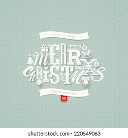 Christmas type design - vector illustration