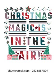 Christmas typhography design for tshirt.