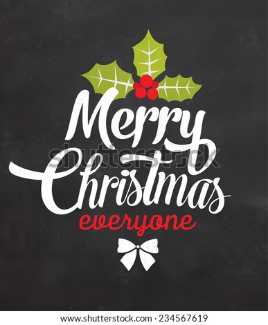 Christmas Typographic Background / Merry Christmas