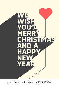 Christmas Typographic Background / Merry Christmas And Happy New Year