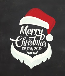 Christmas Typographic Background / Merry Christmas / Santa