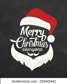 Christmas Typographic Background / Merry Christmas / Santa