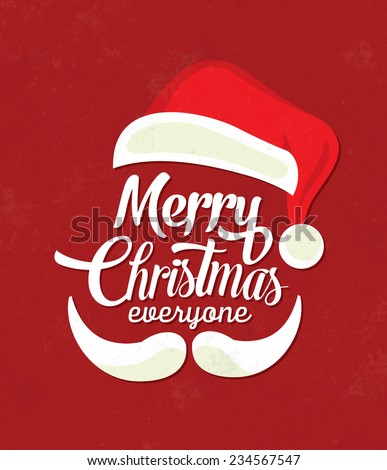 Christmas Typographic Background / Merry Christmas / Santa