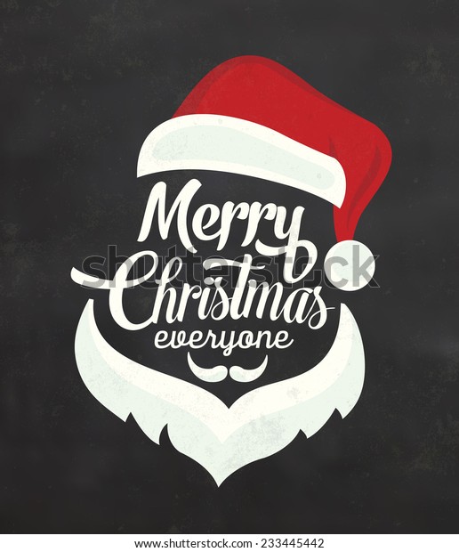クリスマスタイポグラフィック背景 メリークリスマス サンタ のベクター画像素材 ロイヤリティフリー