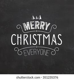 Christmas Typographic Background / Retro Design / Merry Christmas