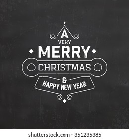 Christmas Typographic Background / Retro Design / Merry Christmas