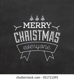 Christmas Typographic Background / Retro Design / Merry Christmas