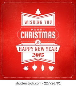 Christmas Typographic Greeting and Happy New Year Design