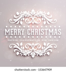 Christmas typographic label for Xmas and New Year holidays design. Calligraphic vector Decoration.